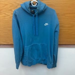 Blue Nike Hoodie with White Logo - Size XL